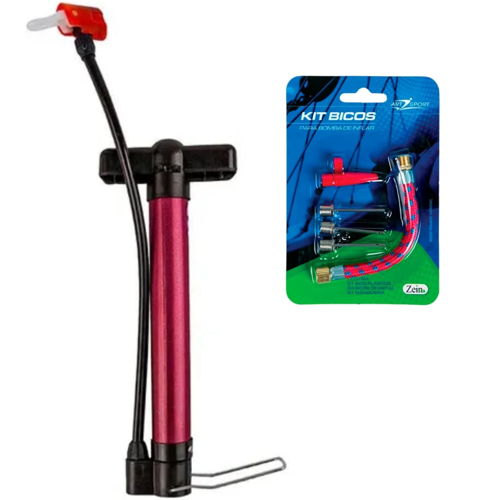 Bomba De Ar Art Sport Para Pneus De Bike Zu1258 Com Bico