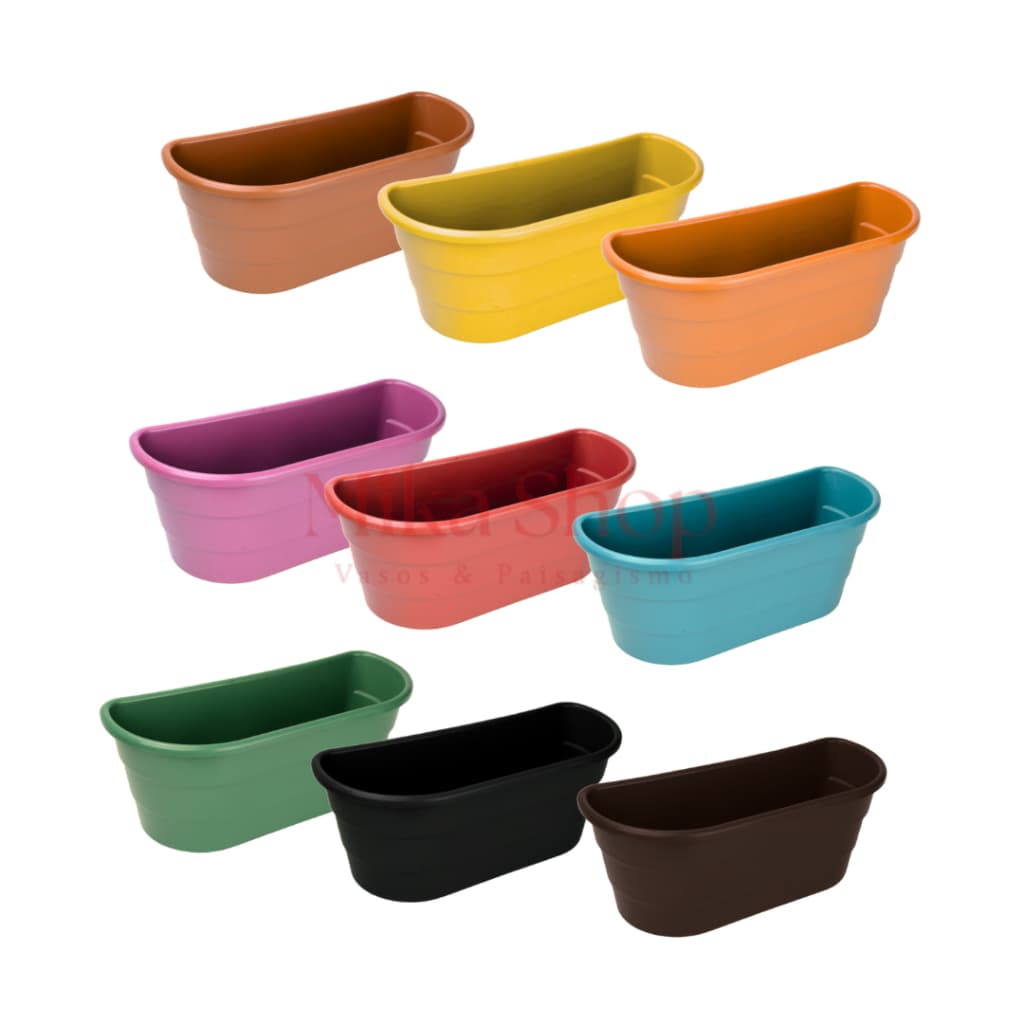 Kit 20 Vasos Plástico de Parede Duplo 6,5L Meia Lua Arandela Jardim Vertical Para Orquídeas, Sucule