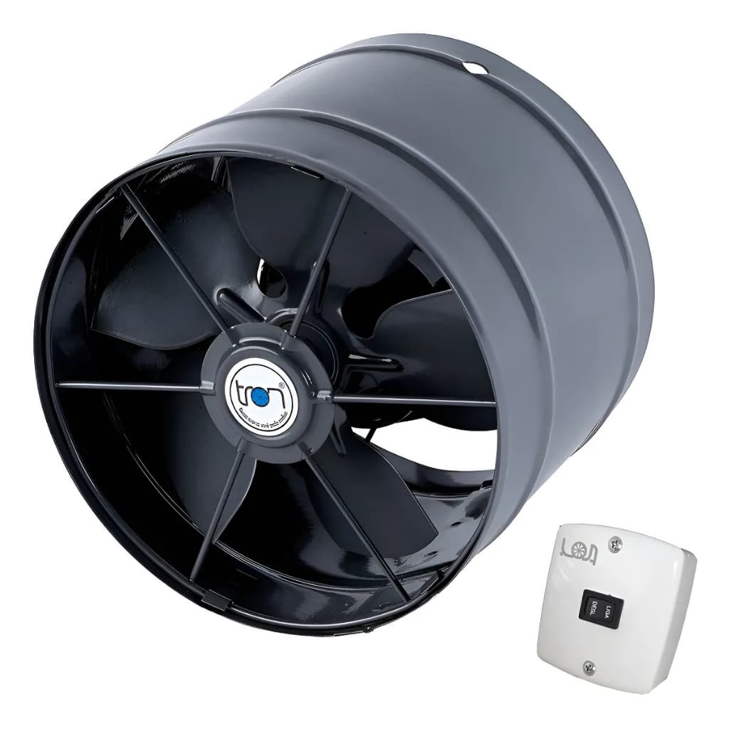 Exaustor Para Churrasqueira Dutos E Coifas Axial Industrial Silencioso 20 Cm Bivolt Marca Tron
