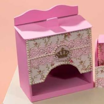 Kit Higiene Bebé Porta Fralda MDF Modelos Coroa, Nuvem, Arebesco Variados