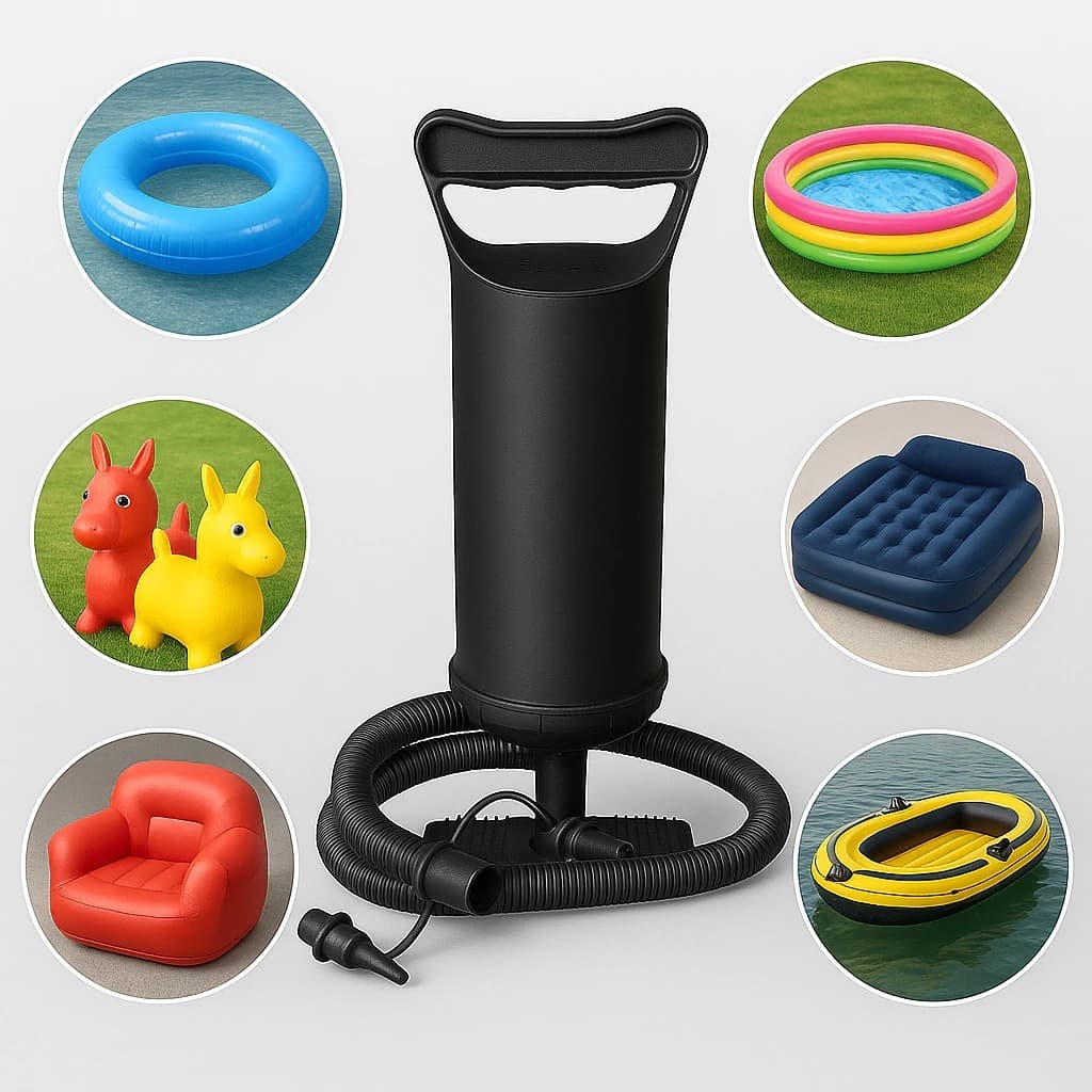 Bomba de Ar Manual Para Bóias Colchão Inflável Bolas, Portátil uso fácil