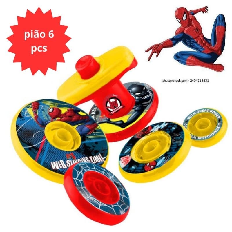 Pião Pirâmide 6 Peças Etitoys SPIDERMAN YD539