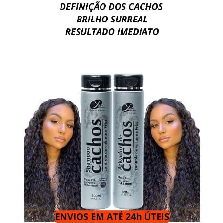 Kit Ativador de Cachos Hidratação Definição Nutrição Capilar fios Definidos Cabelos Brilhosos 300mL