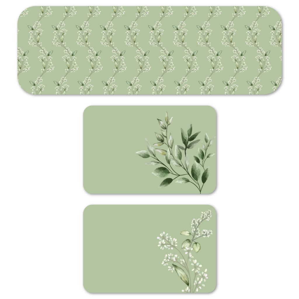 Tapetes de Cozinha 3 Peças Decorativo Home Antiderrapante.