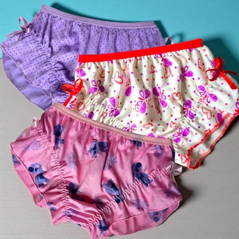kit de 10 Calcinhas Modelo Box Infantil Menina Estampadinha