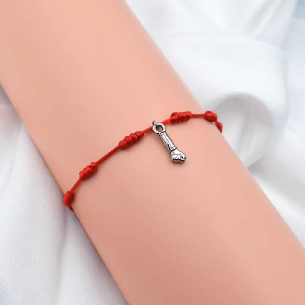 Pulseira 7 Nós Vermelha Preta Figa Amuleto Proteção Sorte
