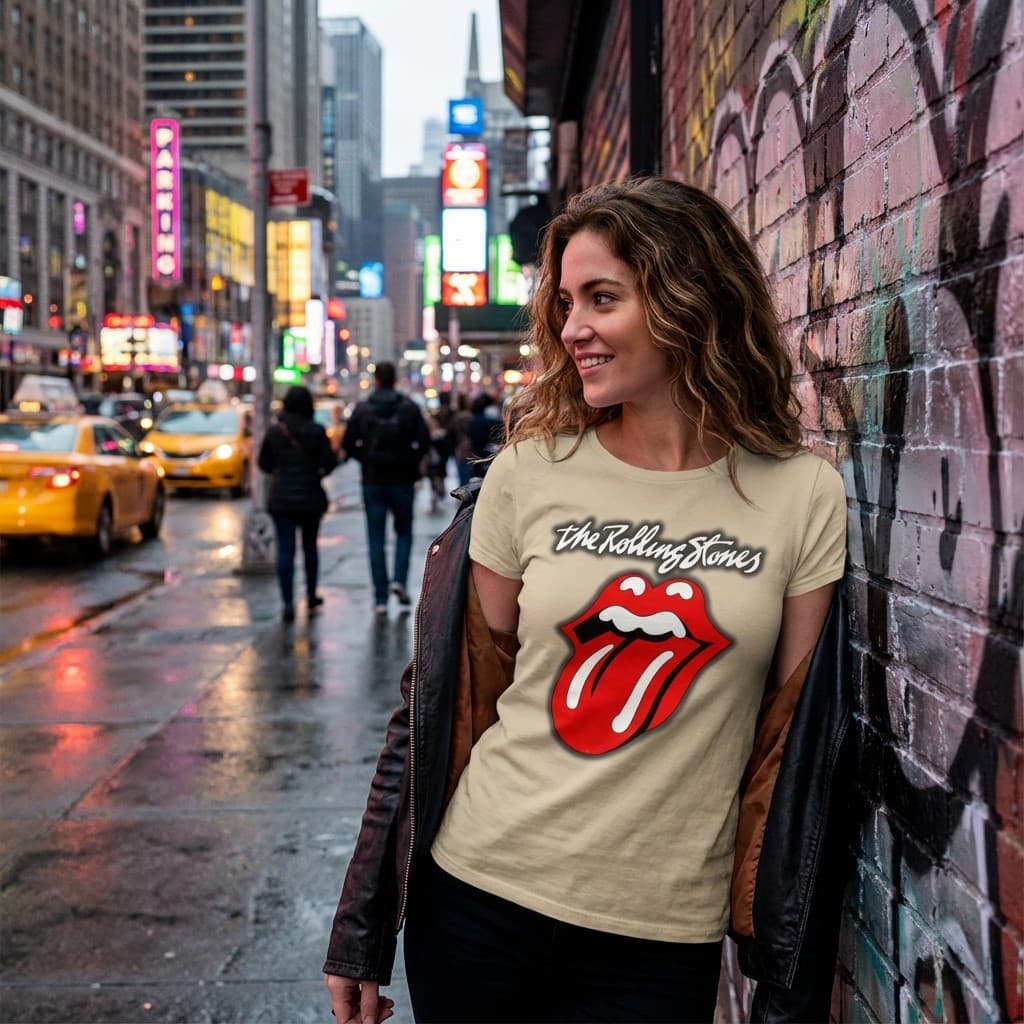 Camiseta Unissex The Rolling Stones Blusa 100% Banda Rock In Roll Algodão Camisa De Envio Imediato