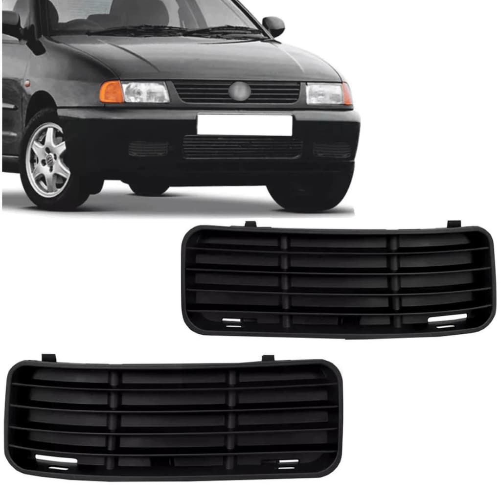 GRADE MOLDURA FAROL MILHA ESQUERDO POLO CLASSIC 1997 A 2002 SEM FURO PARA MILHA (PRETA)