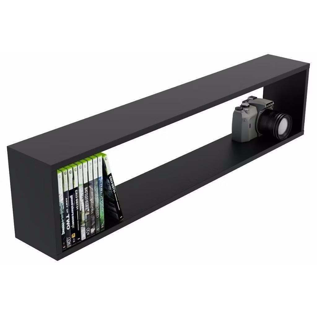 Nicho Estante Para Dvd´s, Cd´s 75cm - Dvds Decoração Preto, Branco