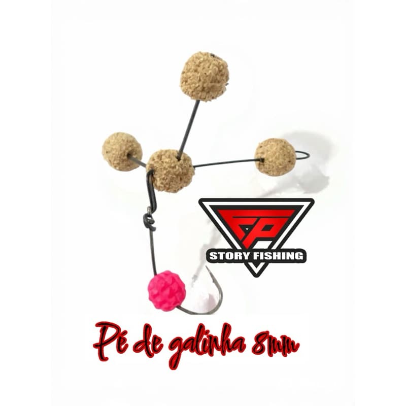 Isca Pé de galinha 8mm empanado revestido com ração p40 para pescaria de tambas entre outros.