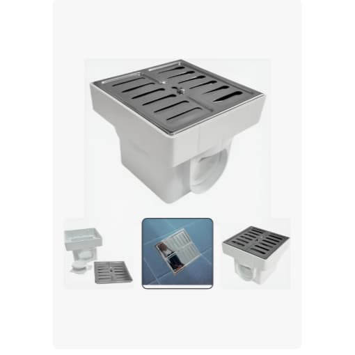 Ralo Oculto Inox 10x10 Banheiro Sifonado Ante Inseto Cheiro