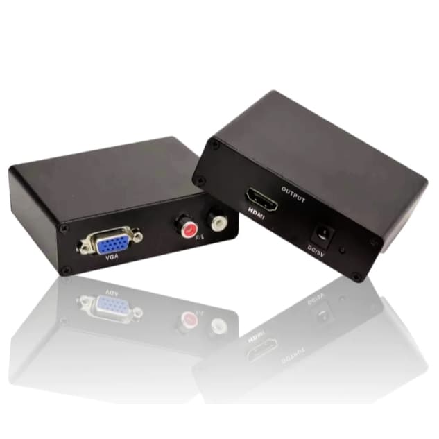 Conversor VGA Áudio R/L Para HDMI Adaptador Clonado Som