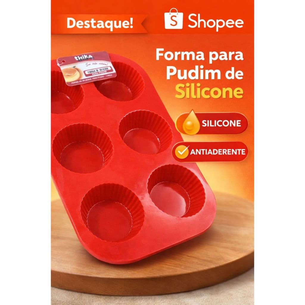 Forma Pudim Redonda Silicone Colorida Durável Fácil Limpeza Sobremesas Práticas Sortida