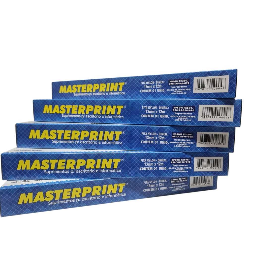 Kit 10 Fita Fx590 Fx 590 Fx890 Fx 890 13mmX12m Masterprint Para Impressora Matricial