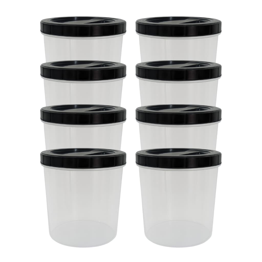 Pote com Rosca 2L Porta Mantimentos Kit 8 Peças Plástico Resistente Organizador