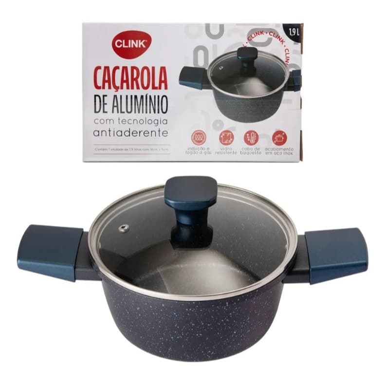 Panela Caçarola De Aluminio Com Indução Antiaderente 2.5l Cor Azul royal