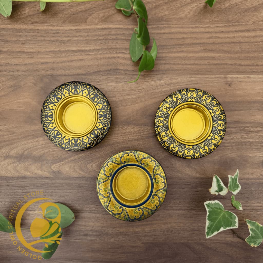 Porta Vela Castiçal Dourado 8cm Rechaud Arabesco Decoração Resina Decorativo Velas