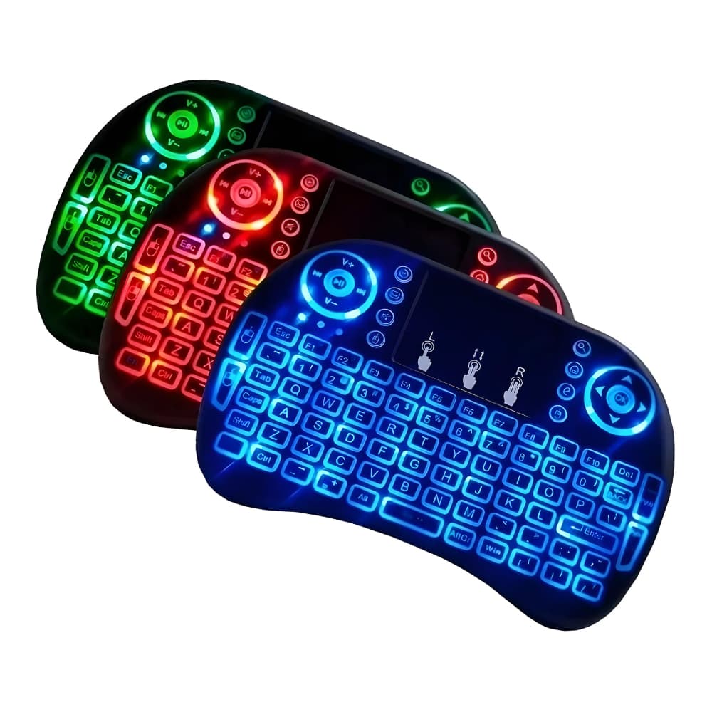 Mini Teclado Controle Sem Fio Portatil Wireless com Luz Led – Smart TV e PC