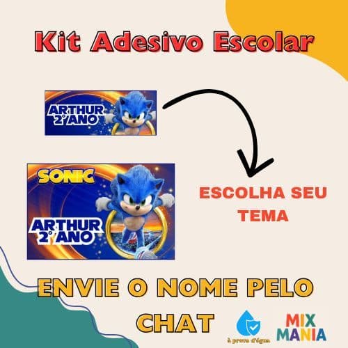Adesivo escolar personalizado/ Kit etiquetas de caderno e lápis/ Etiquetas  escola/ Material escolar