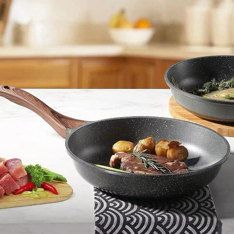 Frigideira Antiaderente 18cm Indução – Não Gruda Esquenta Rápido Fácil de Limpar Cabo Corta Chama