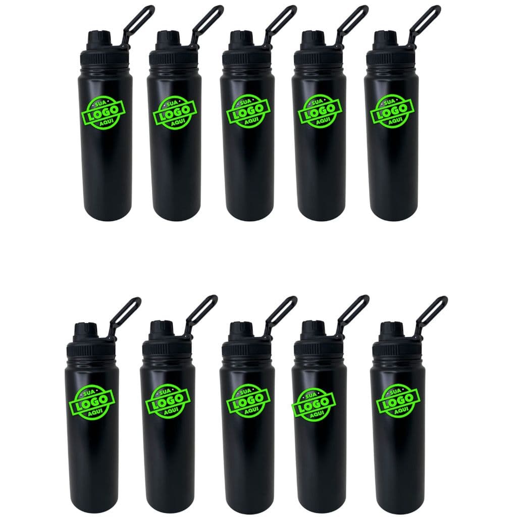 kit 10/20/30/50 garrafas térmicas personalizadas com sua logo ou nome