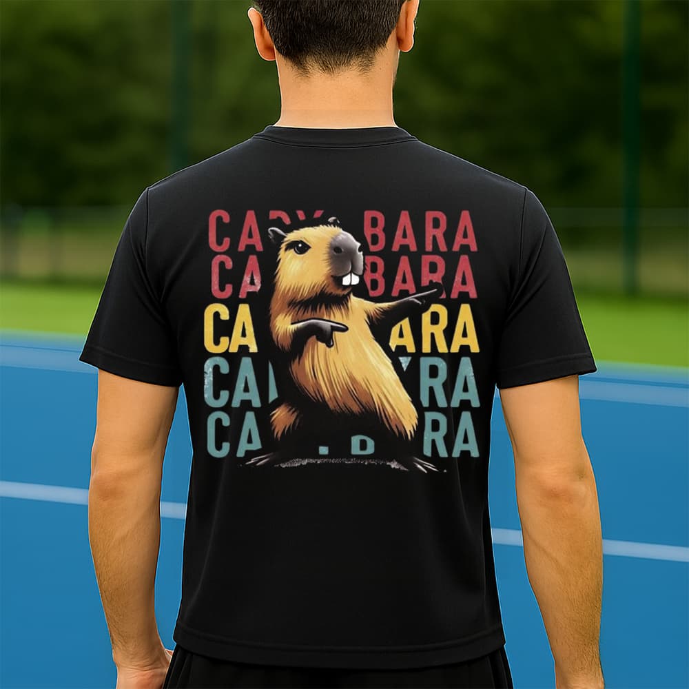 Camiseta Dry Fit Masculina Estampada Capivara Pose P ao GG Leve Respirável Academia Treino