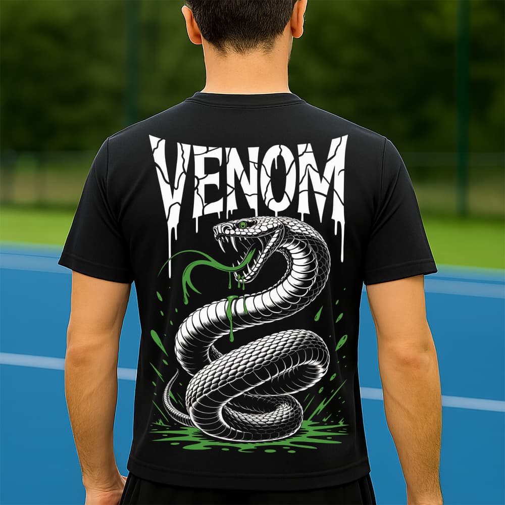 Camiseta Dry Fit Masculina Estampada Cobra Venenosa P ao GG Leve Respirável Academia Treino