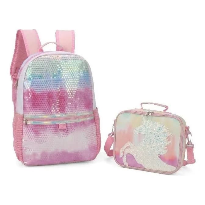 Mochila Kit Escolar Lancheira Costas Up4you Unicórnio Rosa Tie Day Mochila Kit Escolar Lancheira Costas Up4you Unicórnio