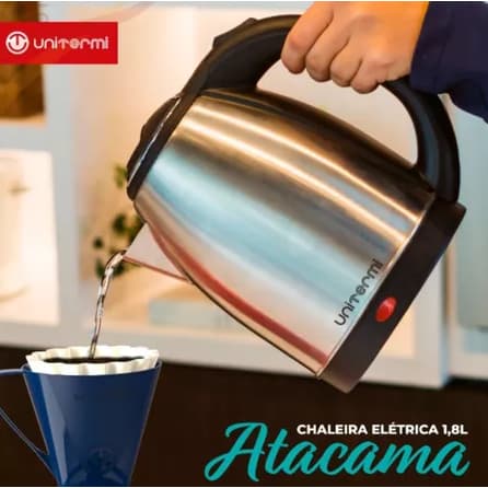 Chaleira Elétrica Jarra Café Chá Inox 110v Unitermi