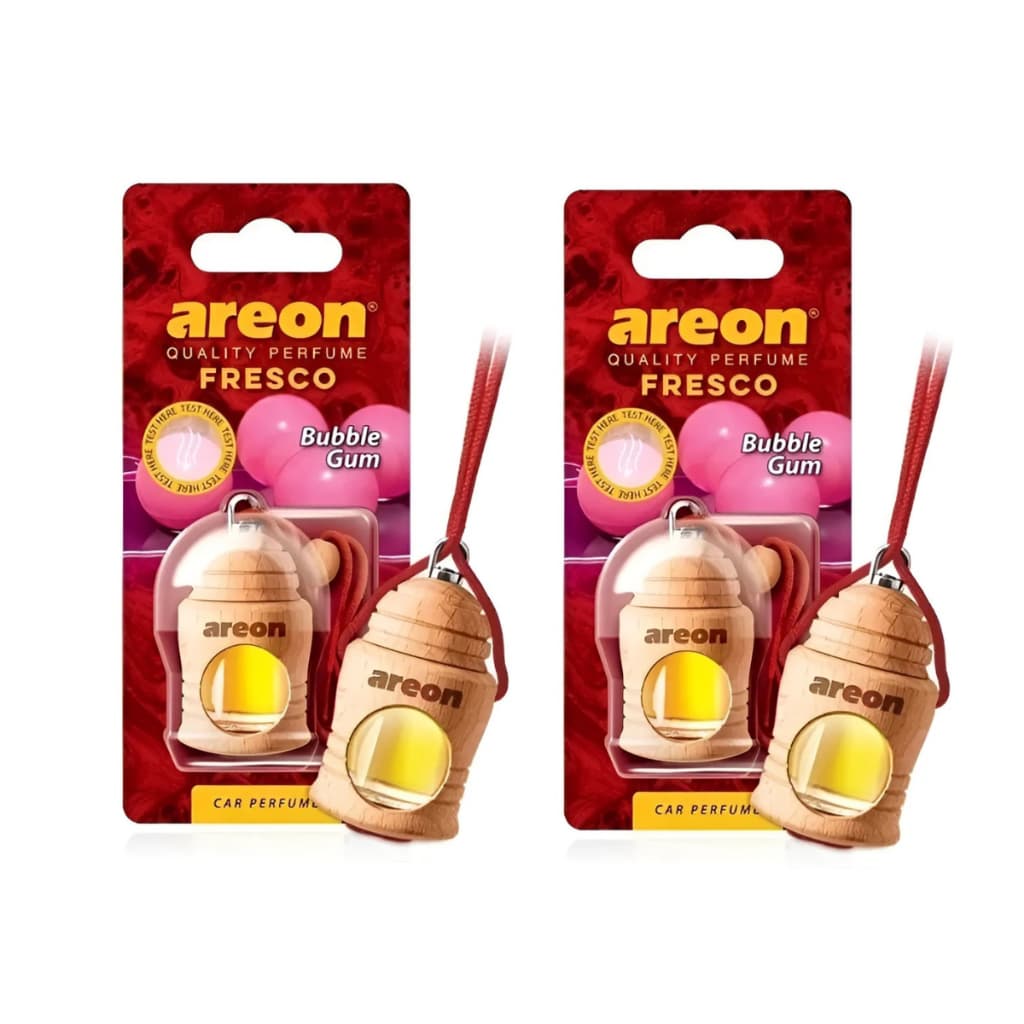 2 Cheirinho Aromatizante Automotivo Areon Fresco Madeira 4ml Bubble Gum