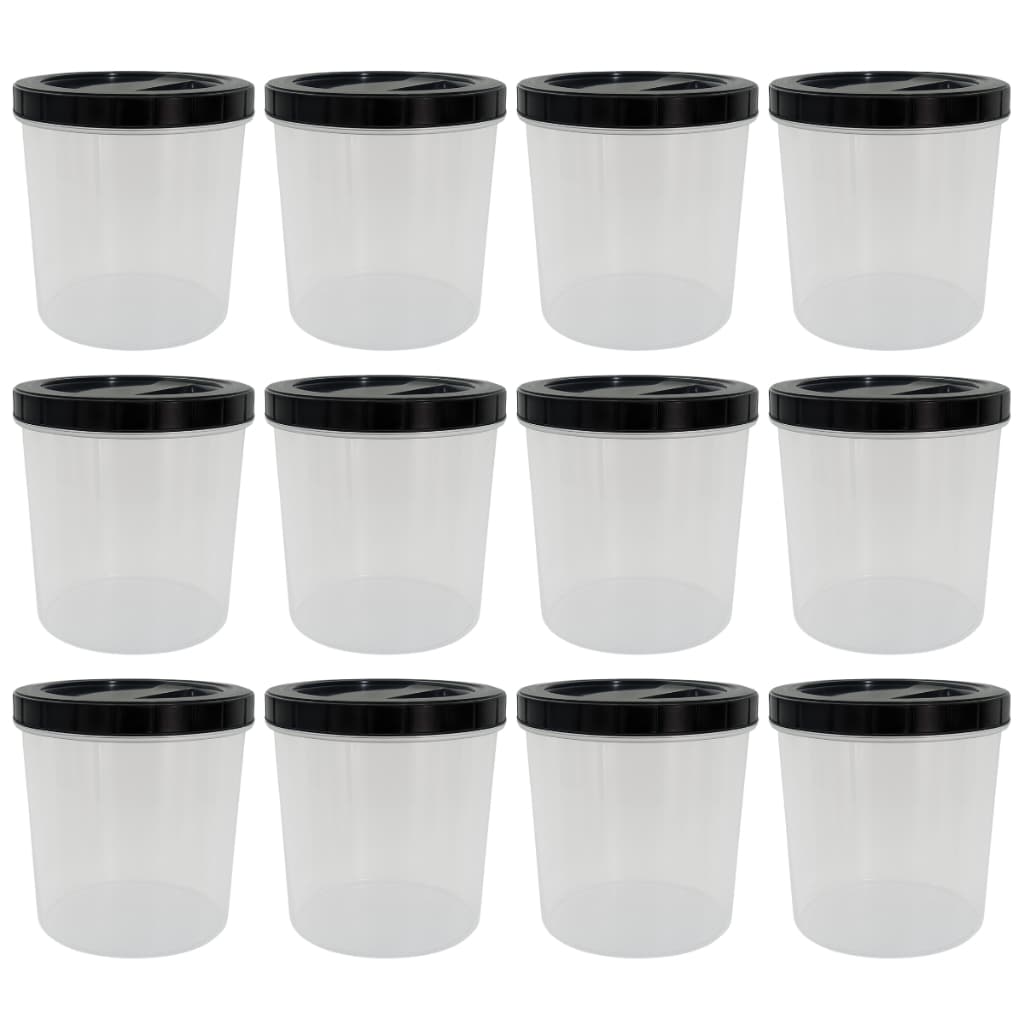 Conjunto 12 Potes Redondo Transparente Tampa Rosca 2,2L Plástico para Mantimentos