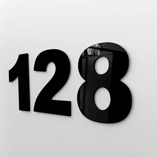 Números Residenciais kits 2 , 3 e 4 números   Preto Com Dupla Face 12cm Acrílico 3MM