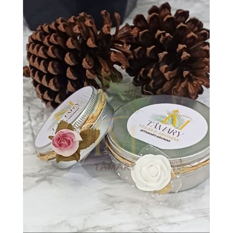 Ops! Brilhei: kit 2 velas aromáticas em lata de aroma bergamota com canela e 2° aroma à sua escolha