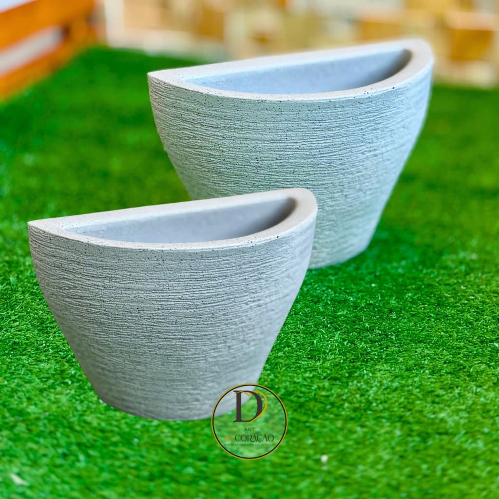 Kit 2 Vasos de Plantas Decorativo de Parede Grafiato PP Ideal para Jardim Vertical