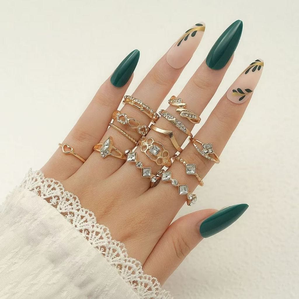 kit 12/8/4  anel feminino banhados a ouro 18k top