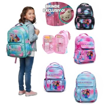 Mochila Escolar Juvenil K-POP Demon Inters Tendência | Mochila Grande Feminina | Volta às Aulas