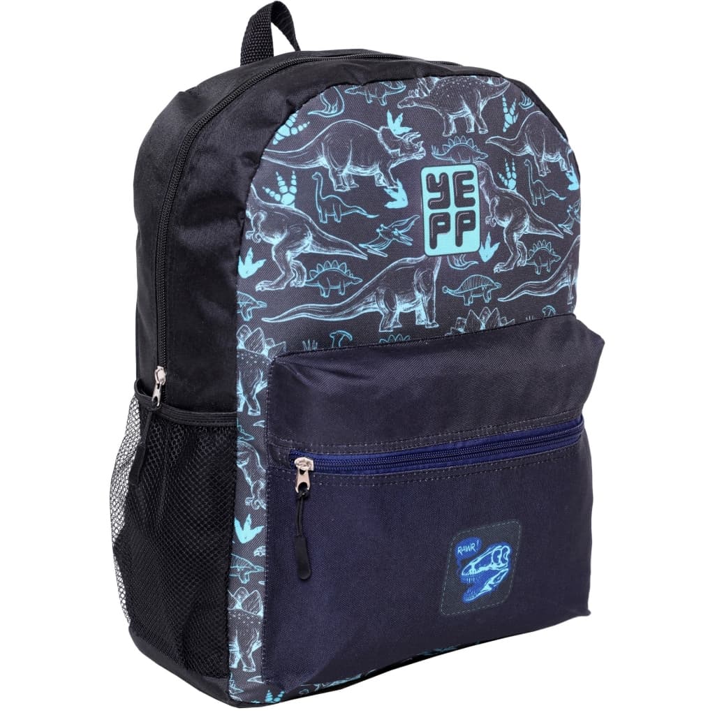 Mochila Infantil 16” de Costas DINOSSAURO — 2 Divisórias | Estampas Sortidas | Envio Imediato