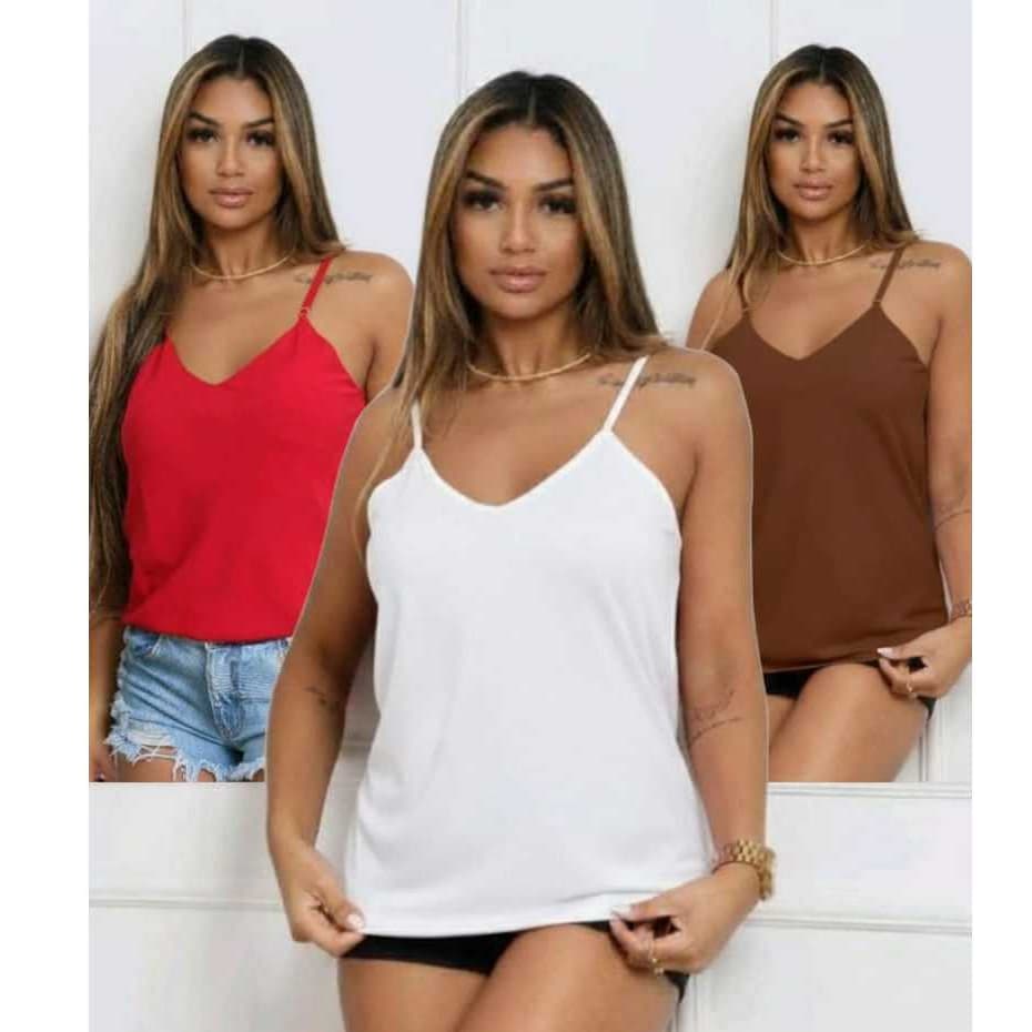 Blucinhas Regatas Soltinhas com alcinha regulável,viscolinho liso de M,G,GG,EXG,G1,G2,G3