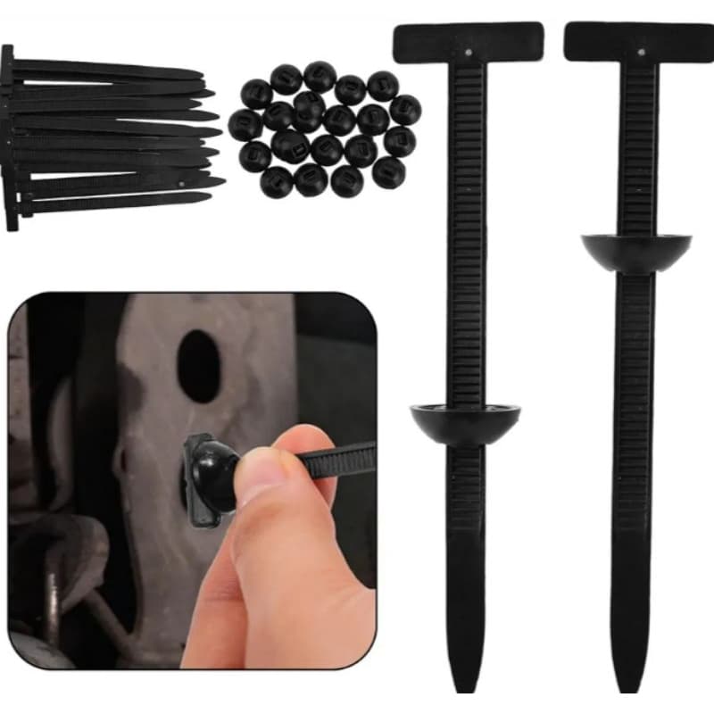 Fivelas universais de gravata de cabo de nylon para carro, suporte de gravata zip com travamento automático
