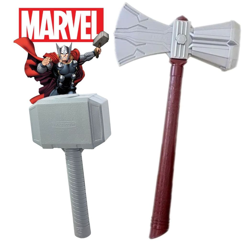 Martelo Trovão Infantil Brinquedo + Martelo Thor Viking Hallowen