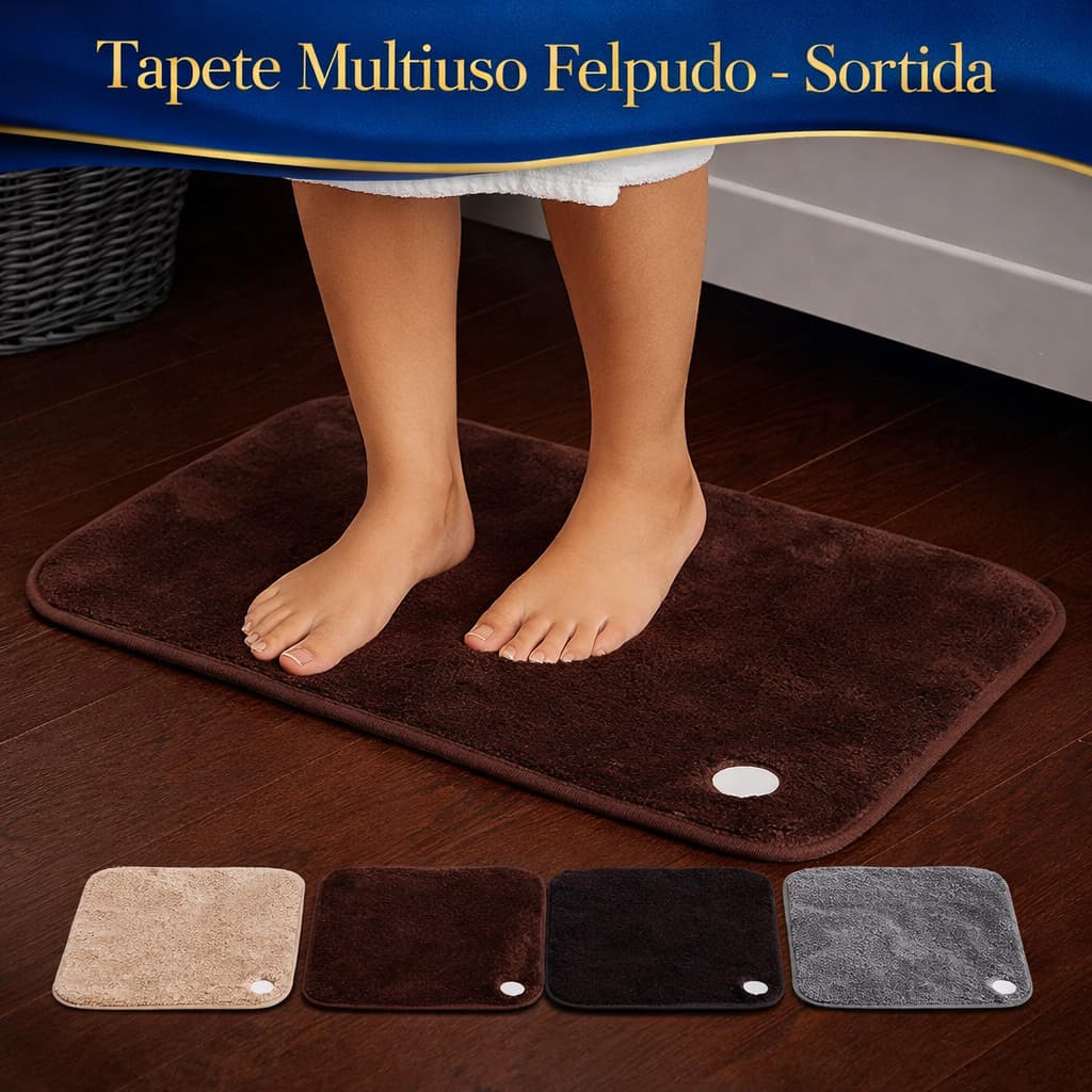 Tapete Antiderrapante Felpudo Decorativo Confortável Absorvente Multiuso Cozinha Banheiro Sortidos