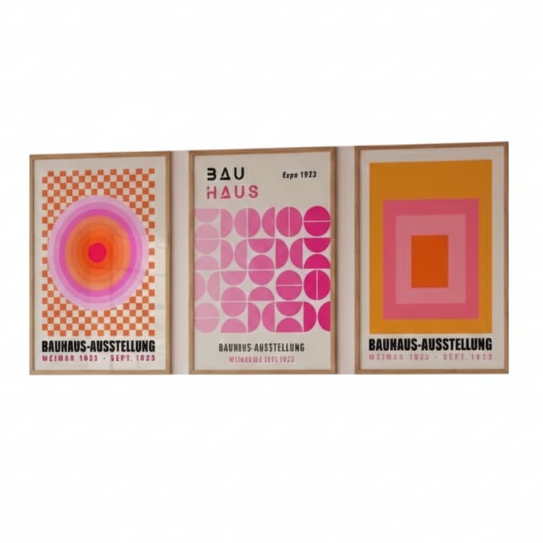 Quadro decorativo Bauhaus 30x40 cada peça