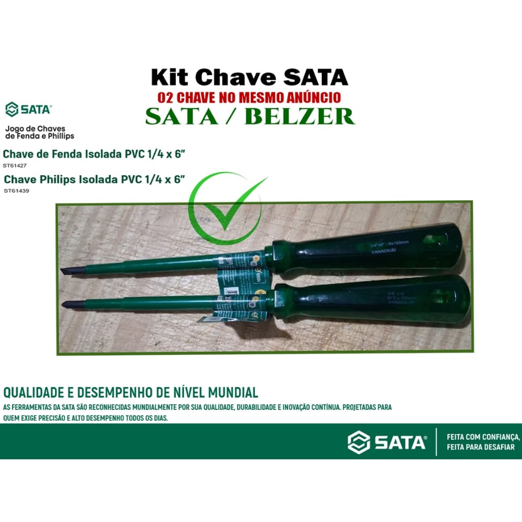 Kit Chave de Fenda Philips Isolada Sata / Belzer