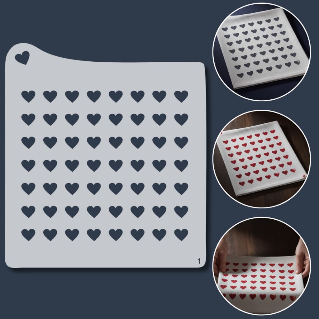 Stencil Molde Corações em linha Amor Romantico para Artesanato Pintura Tecido Presente Personalizado