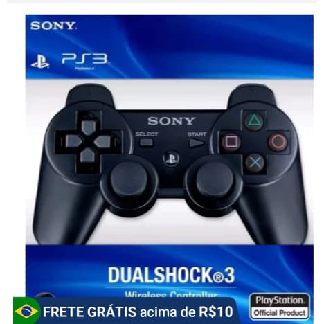 Controle sem fio joystick PlayStation Dualshock 3