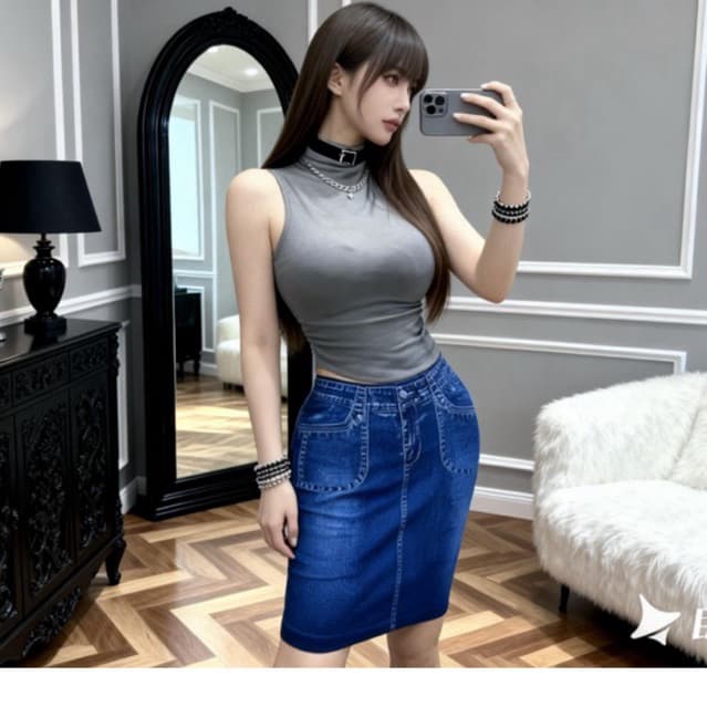 saia legging jeans evangélica auto estica