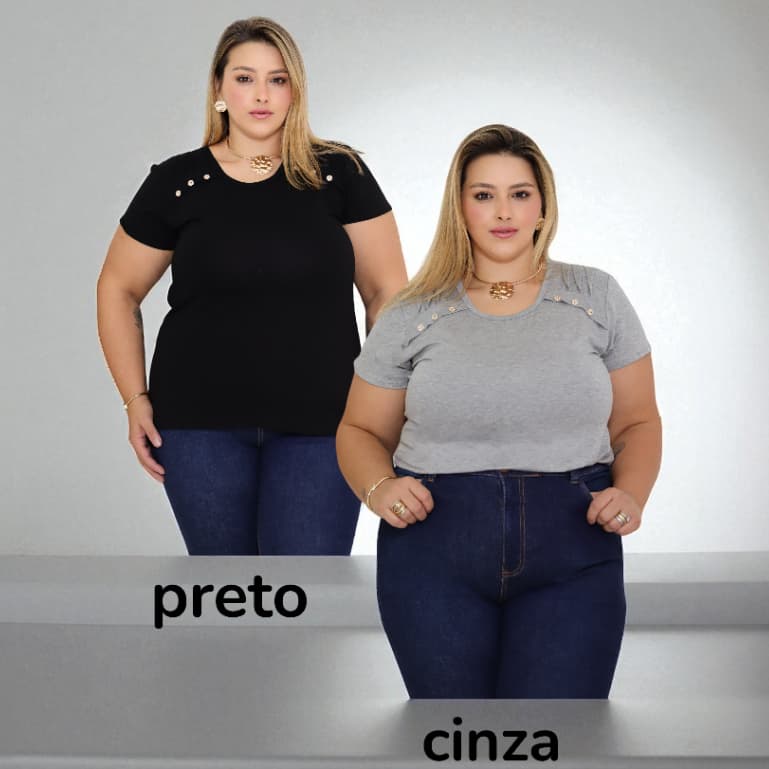 Kit 2 Blusas Plus Size Feminina Dia a Dia