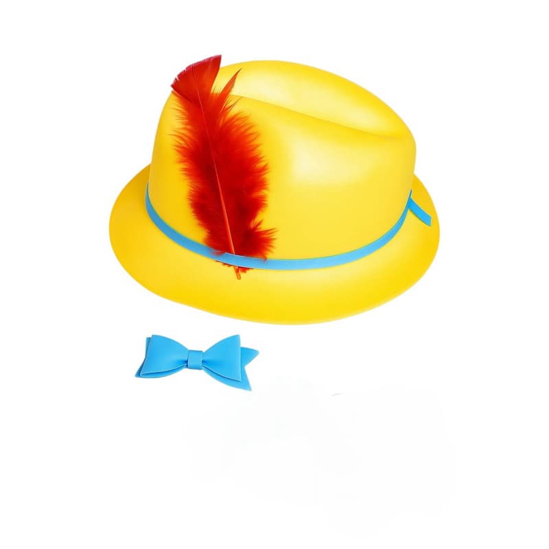 Chapéu de EVA Pinóquio Amarelo C/pena