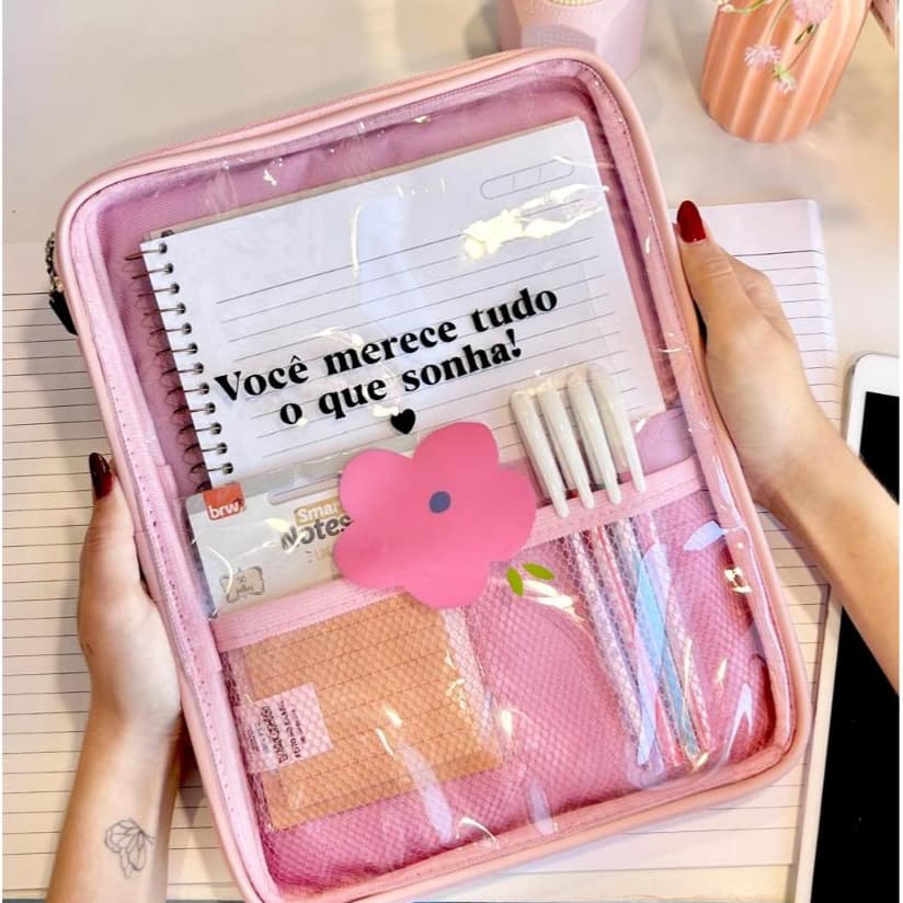 Pasta Case M Colegial Papelote - Ipad Capa Porta Tablet até 11" Cadernos 28cm
