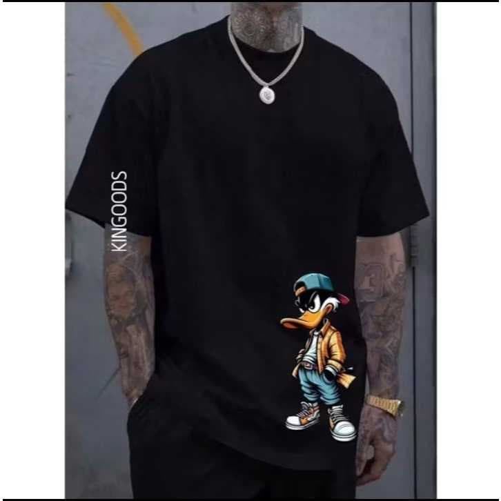 Camiseta Masculina Pato Estiloso 100% Algodão Malha Premium